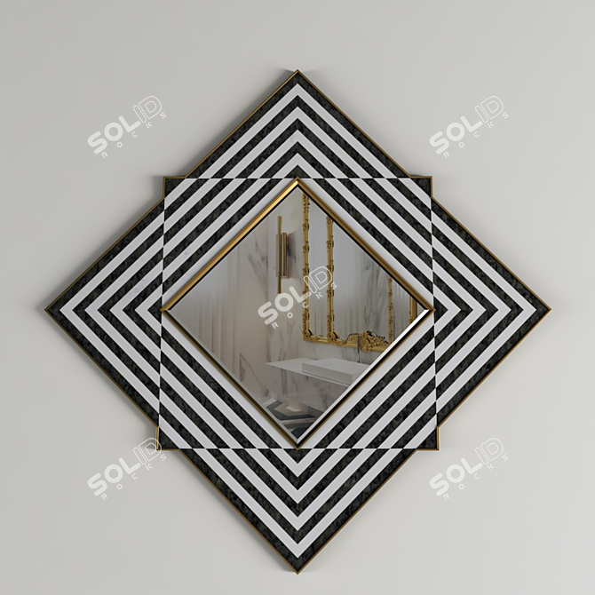 Title: Reflective Elegance Wall Mirror 3D model image 1