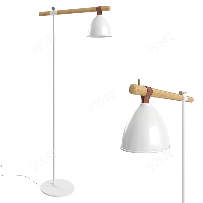 Contemporary Leather Strap Floor Lamp 3D model image 1