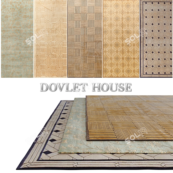 Luxury Dovlet House Carpets - Set of 5 (Part 65) 3D model image 1