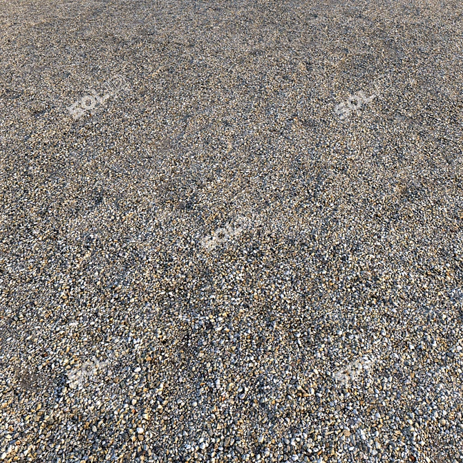 High Gloss Gravel: 4k Textures, Corona Material 3D model image 1