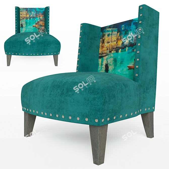 Venetian Evening Microvelvet Chair 3D model image 1