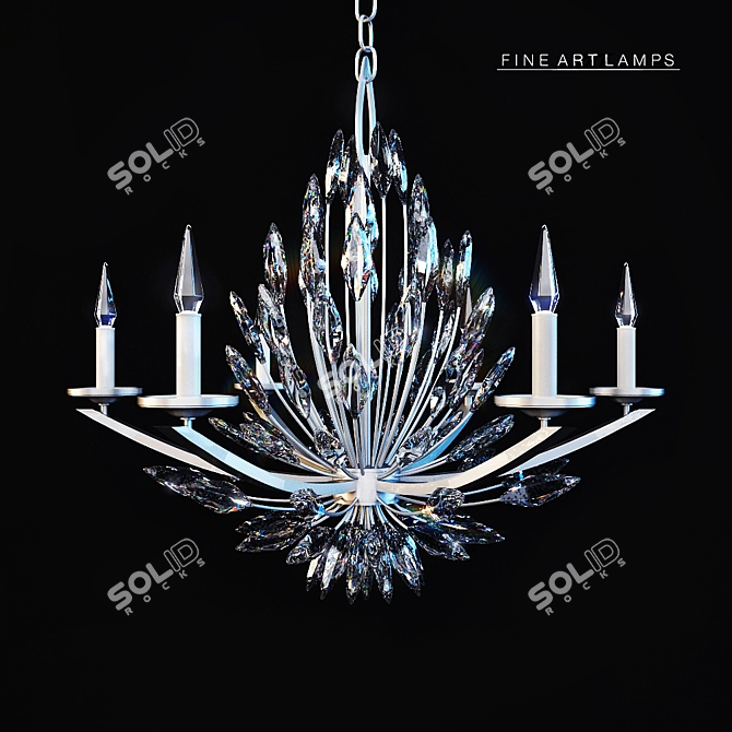 Elegant Silver Lily Buds Pendant 3D model image 1