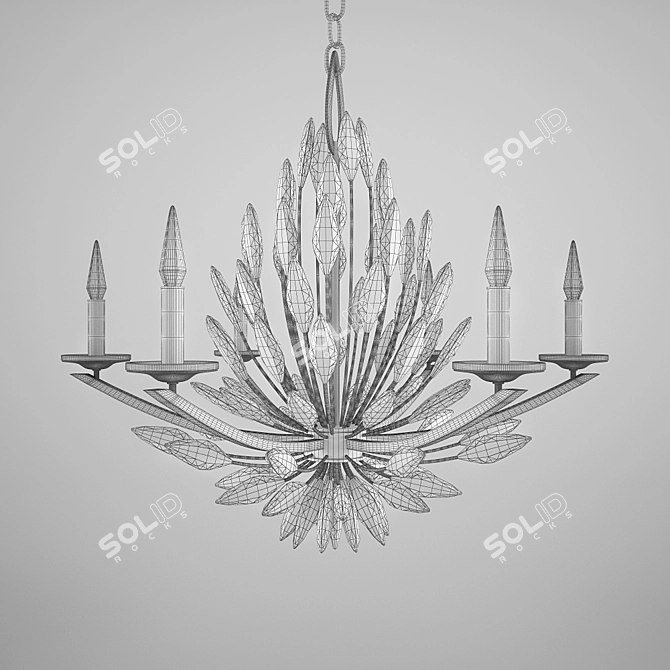 Elegant Silver Lily Buds Pendant 3D model image 2