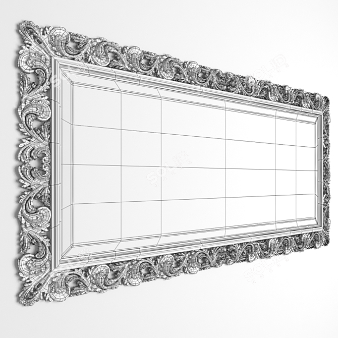 Carved Baguette Mirror 3D model image 2