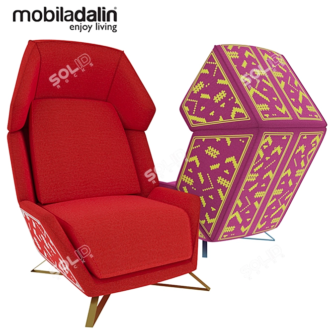 Elegant Jilth Armchair: Romanian Craftsmanship 3D model image 1