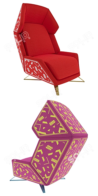 Elegant Jilth Armchair: Romanian Craftsmanship 3D model image 2