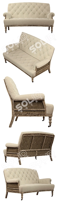 Elegant Napoleon Sofa Set 3D model image 2