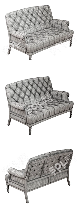 Elegant Napoleon Sofa Set 3D model image 3