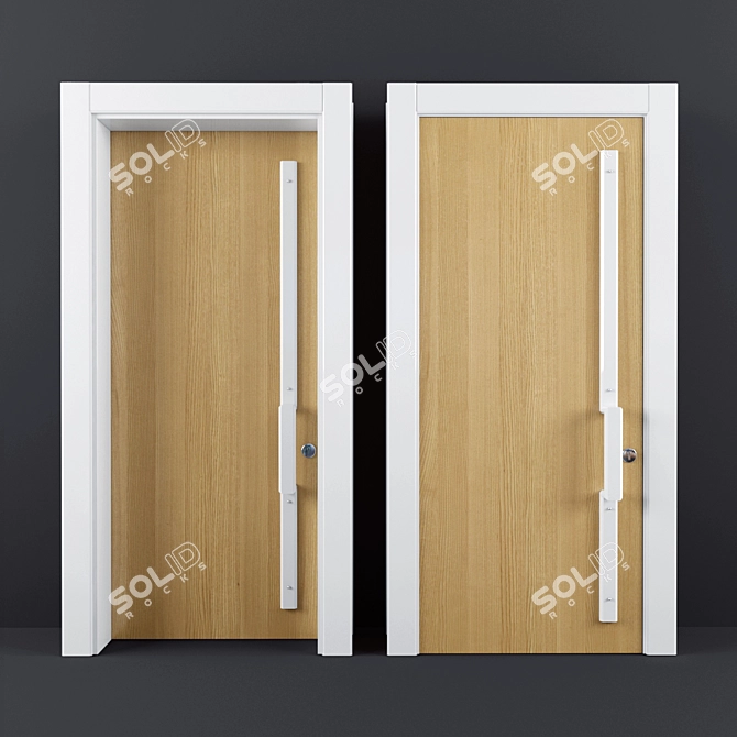 Pure Elegance - White Wooden Door 3D model image 1