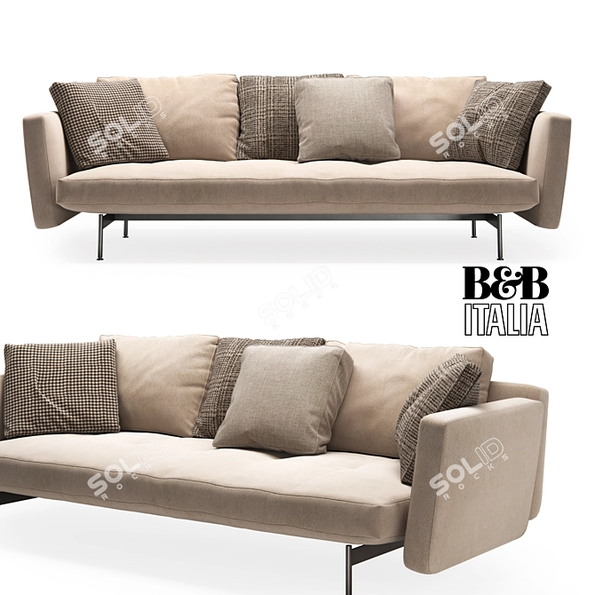 Stylish B&B Italia SAKe Sofa 3D model image 1