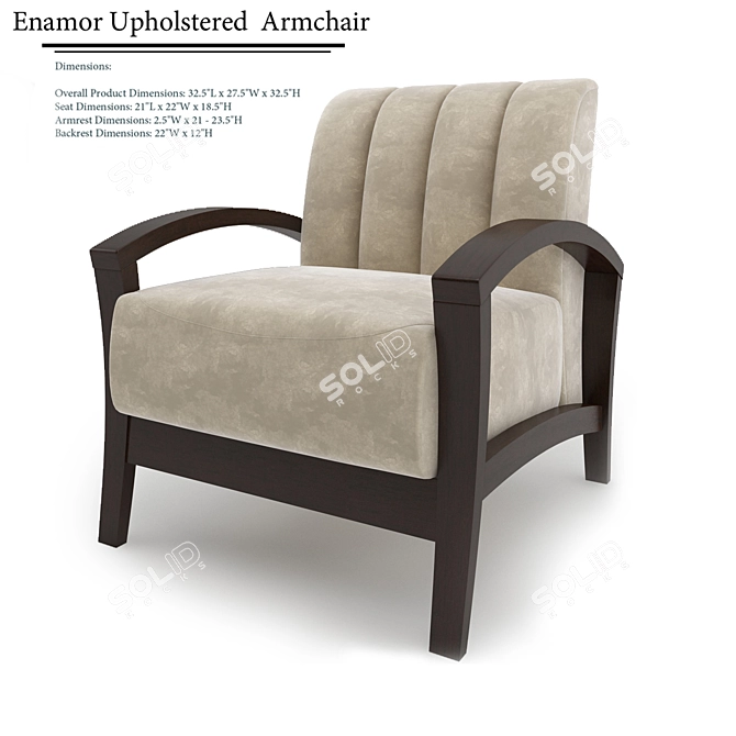 Modern Mid-Century Enamor Armchair 3D model image 1