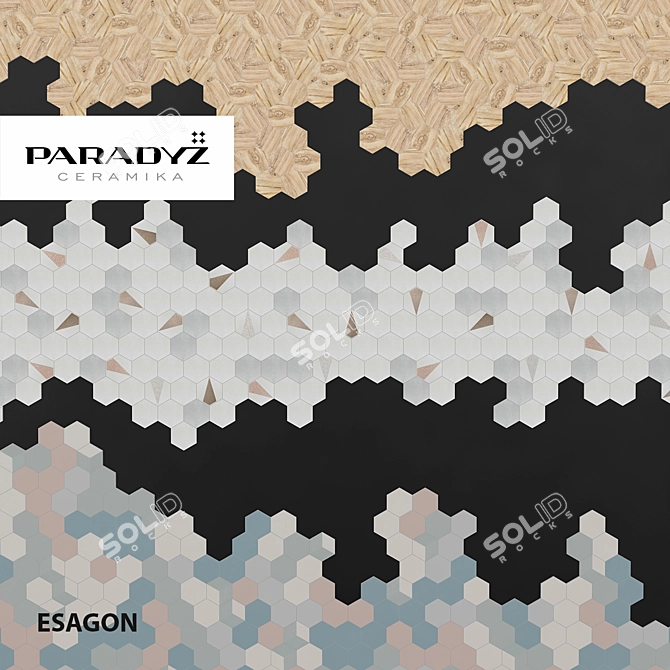[Translation: Tile Paradyz Esagon]

 Stylish Hexagonal Tiles by Paradyz 3D model image 1