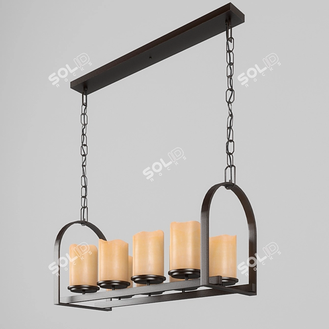 Quoizel Aldora Chandelier & Sconce: Elegant Bronze and Onyx Lighting 3D model image 2