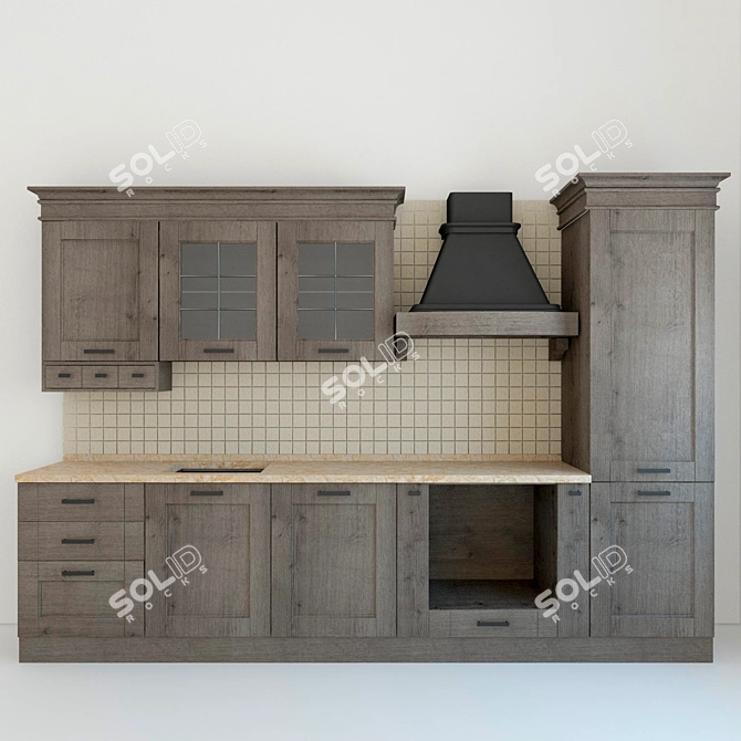 Edelform Straight Kitchen - 3300 Size 3D model image 1