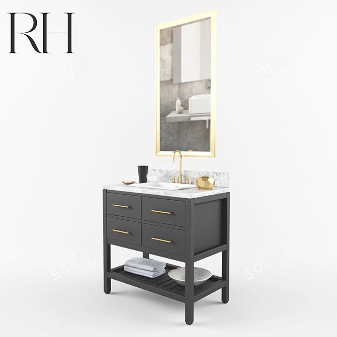 Hutton Bath Collection: Elegant Restorative Glamour 3D model image 2