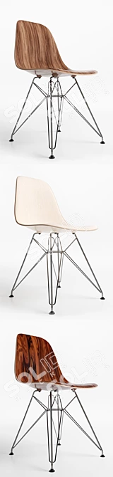 Eames DSR Wood Chairs: Iconic Design, Superior Craftsmanship 3D model image 2