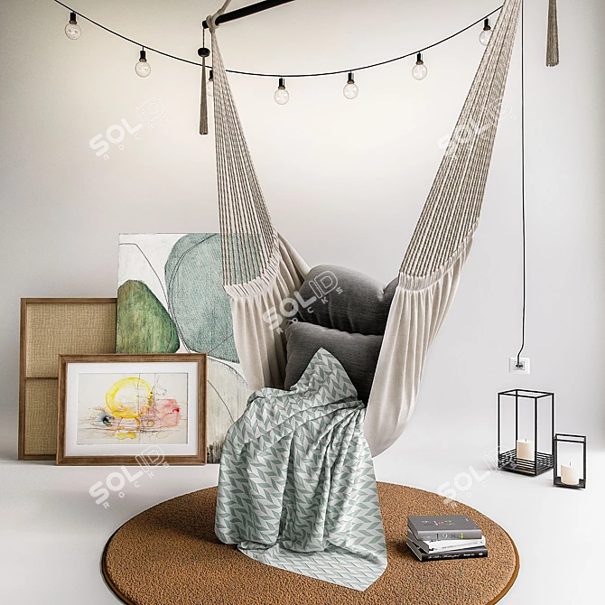 Cozy Hammock Chair 3D model image 1