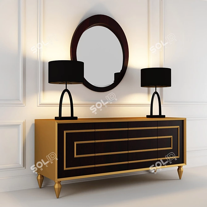 Sleek Modern Console Table 3D model image 2