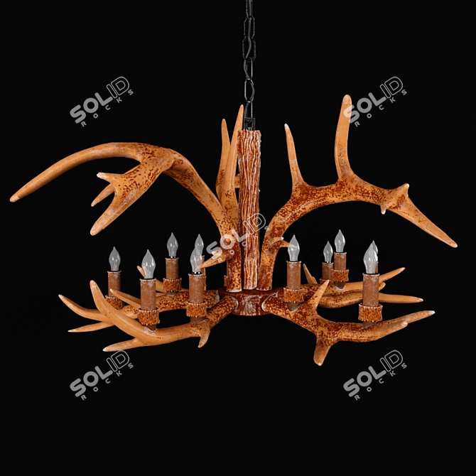 Rustic Elegance Chandelier 3D model image 1