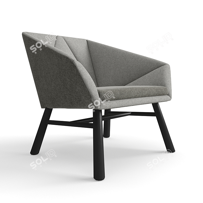 Cozy Facet Lounge Chair 3D model image 1