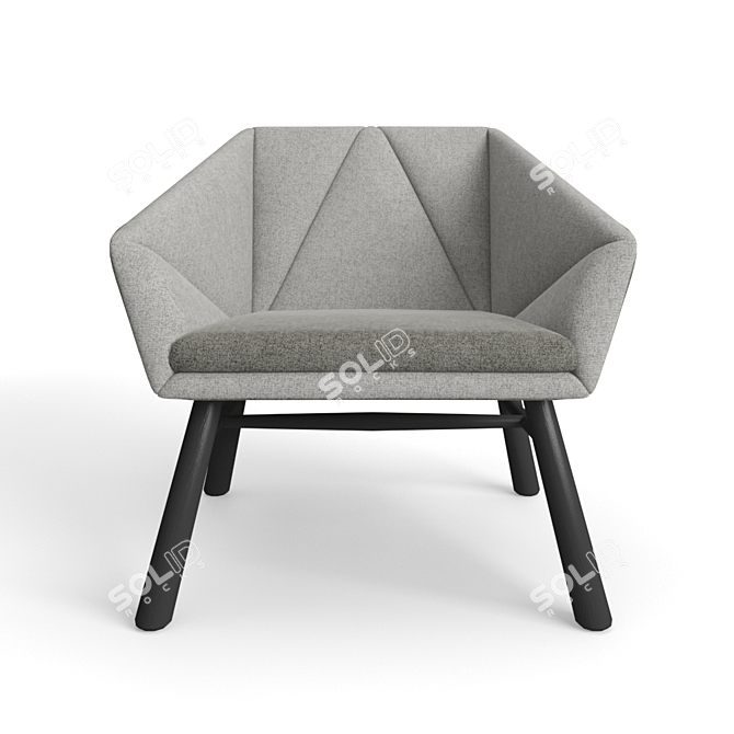 Cozy Facet Lounge Chair 3D model image 2