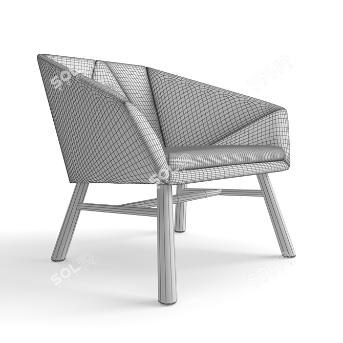 Cozy Facet Lounge Chair 3D model image 3