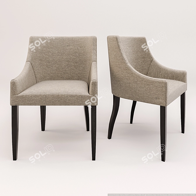Elegant Heathridge Dining Chair 3D model image 1