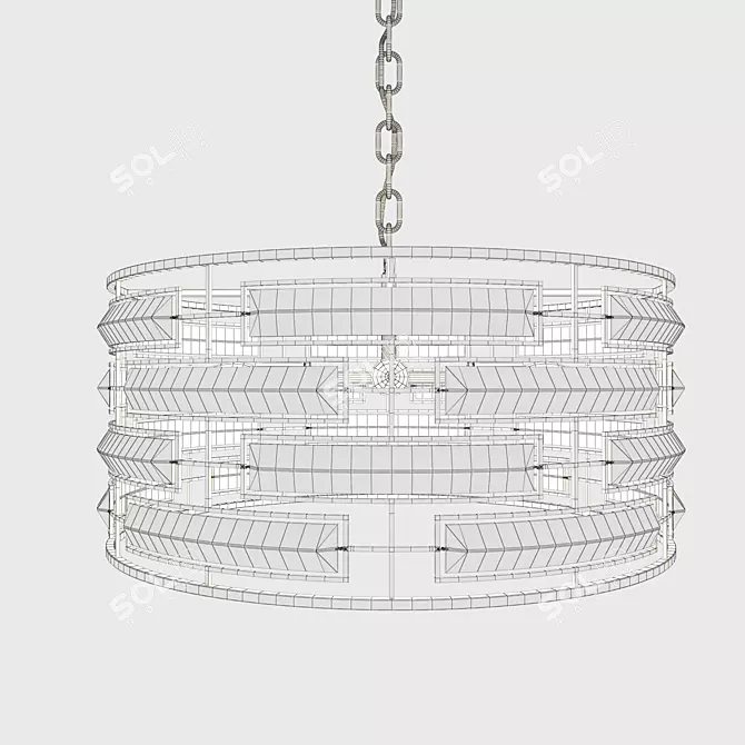 Metallic Glass Chandelier 3D model image 2