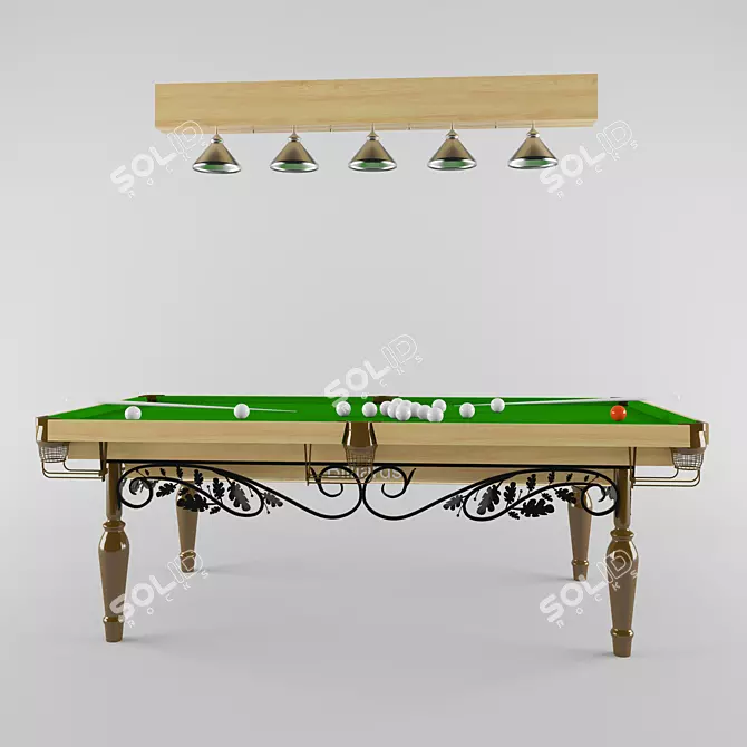 Artistic Wrought Iron Billiard Table 3D model image 1