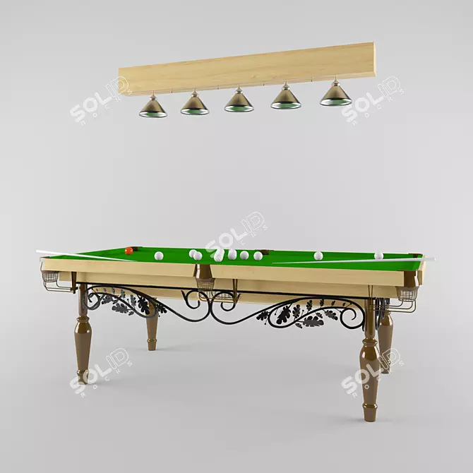 Artistic Wrought Iron Billiard Table 3D model image 2