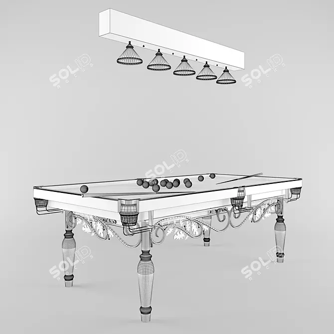 Artistic Wrought Iron Billiard Table 3D model image 3