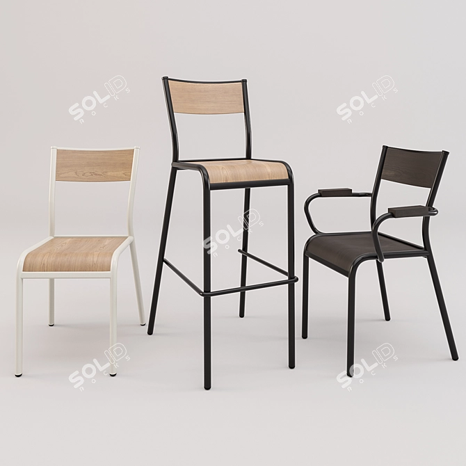 Sleek and Sturdy Mullca Chair 3D model image 1