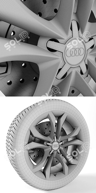 Sleek Audi TTs Wheel 3D model image 3