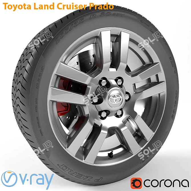 Toyota Land Cruiser Prado Wheel: Upgrade Your Ride 3D model image 1