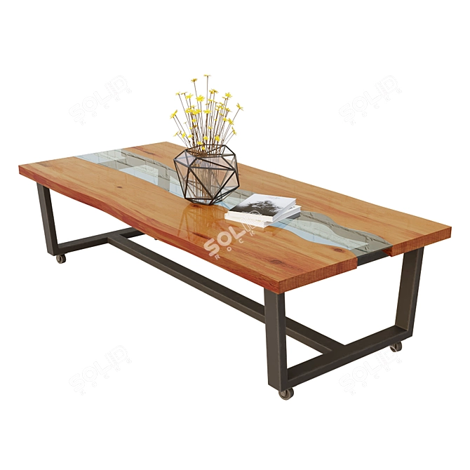 Live Edge Slab Table 3D model image 2