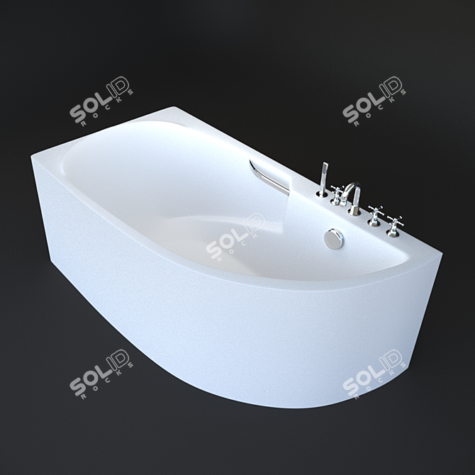 BelBagno Acrylic Bath - Stylish and Spacious 3D model image 1