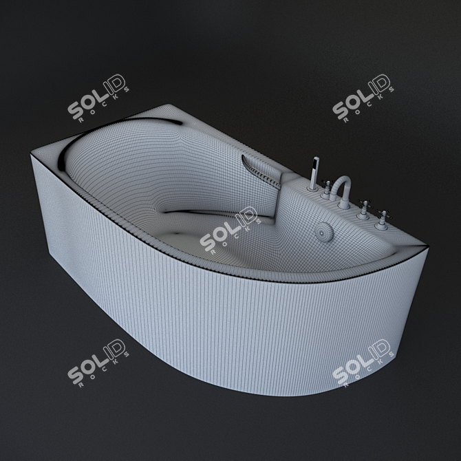 BelBagno Acrylic Bath - Stylish and Spacious 3D model image 2