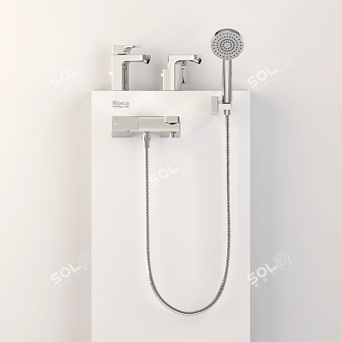 Roca L90 Bath & Bidet Mixers Set 3D model image 1