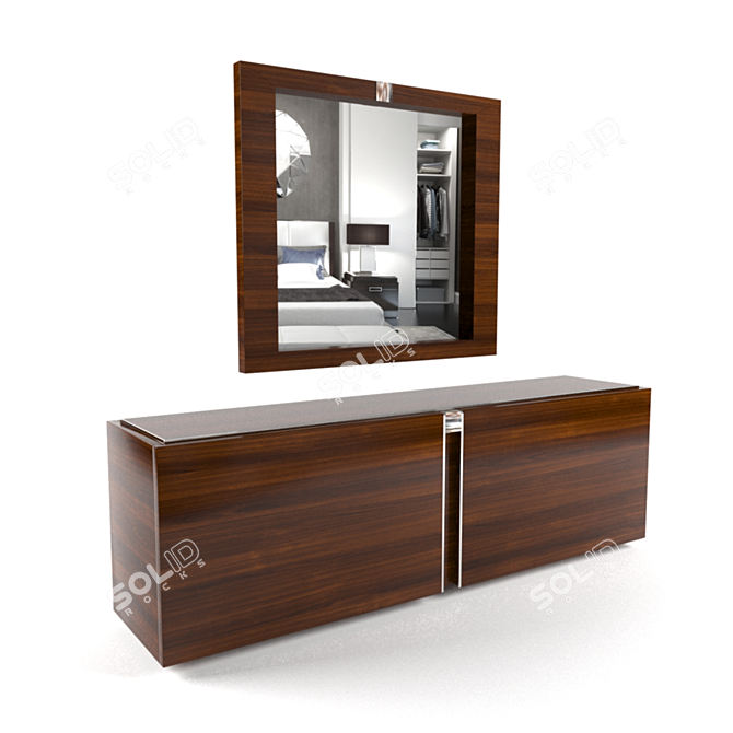 Stylish Dresser with Mirror 3D model image 1