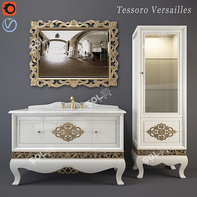 Luxurious Tessoro Versailles Bathroom Furniture 3D model image 1