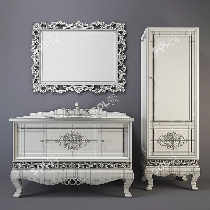 Luxurious Tessoro Versailles Bathroom Furniture 3D model image 2