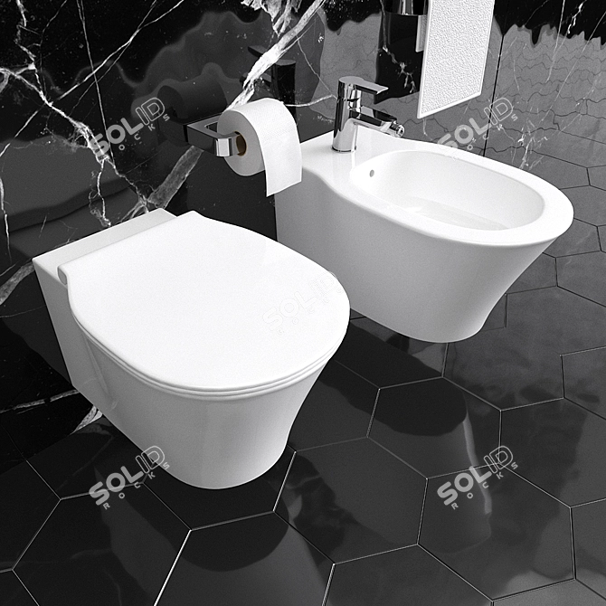 Title: Connect Air WC & Bidet Set 3D model image 1