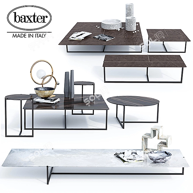 Modern Baxter Icaro Tables - Stunning and Functional Set 3D model image 1