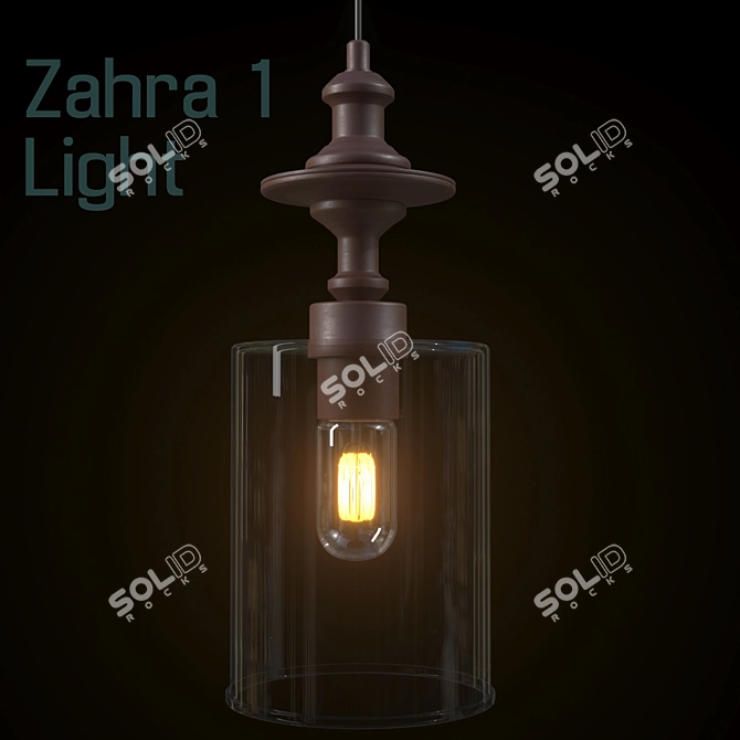 Zahra Rustic Pendant Light 3D model image 1