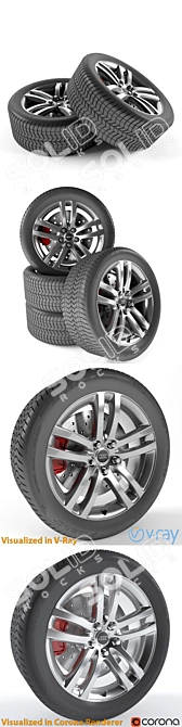 Sleek Alloy Wheel for Audi Q7 3D model image 2