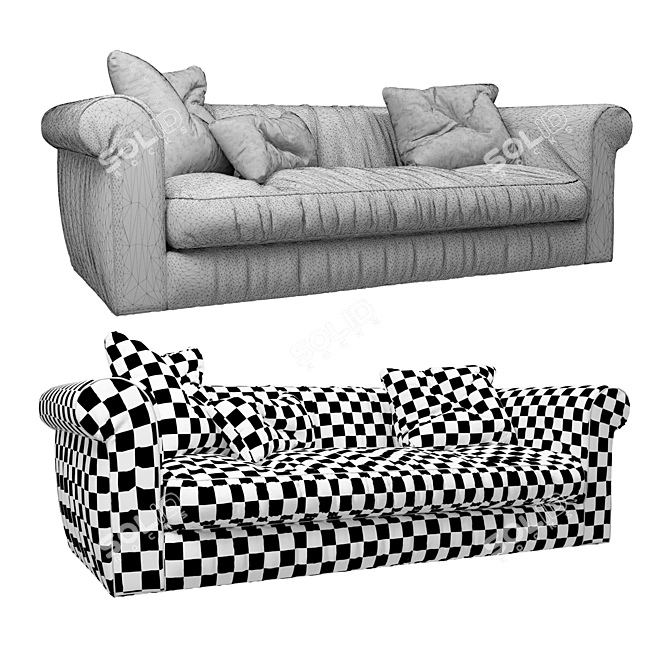 Baxter Alfred Sofa: Italian Elegance for Your Home 3D model image 3
