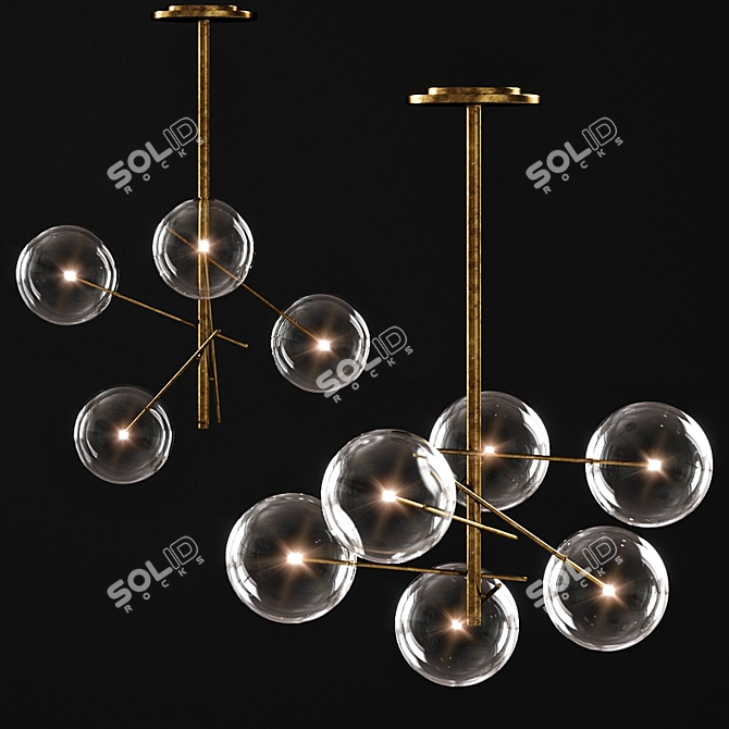 Elegant Bolle Pendant Lighting 3D model image 1