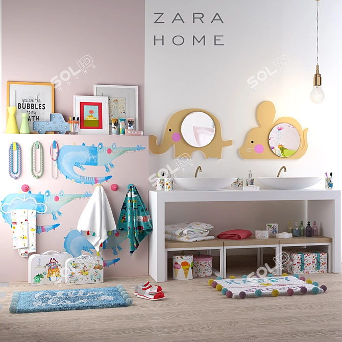 Zara Home Kids Bath Set 3D model image 1