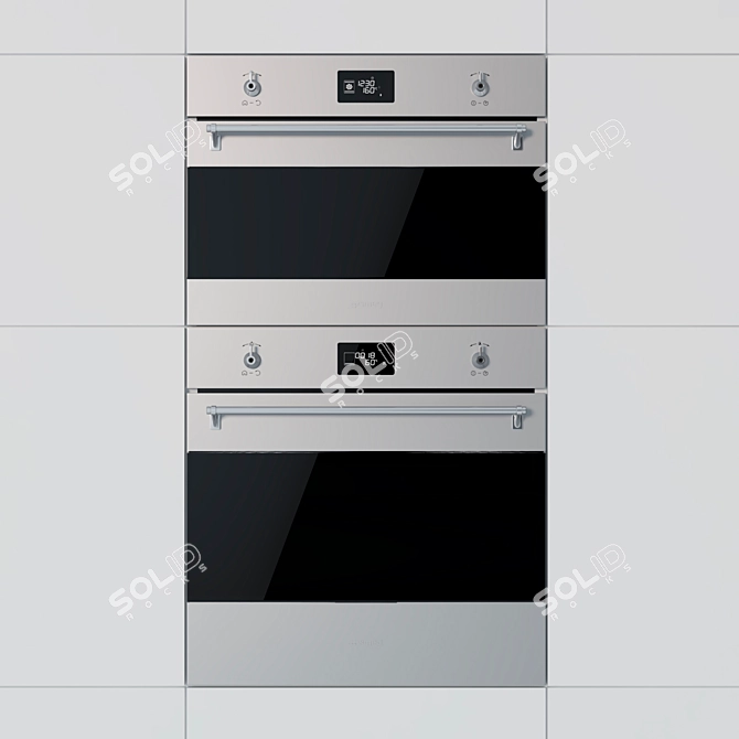 Sleek Smeg Oven Duo: SFP6390XE & SF4390MCX 3D model image 2