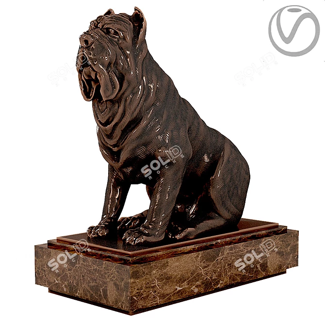 Elegant Neapolitan Mastiff: Grace, Power, Loyalty 3D model image 1